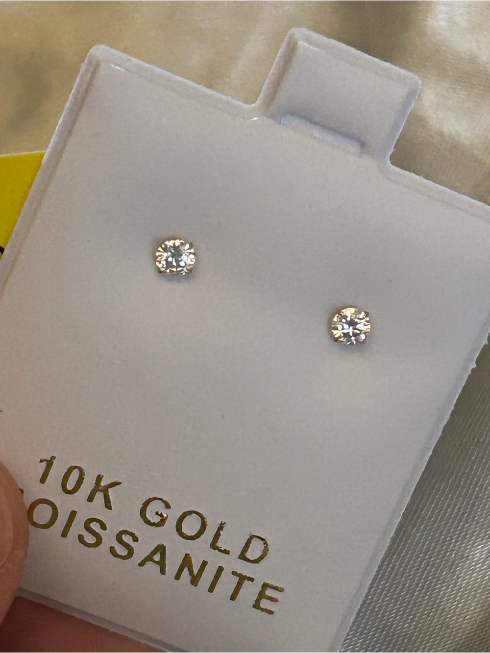 10K Gold Moissanite Stud Earrings .2ct